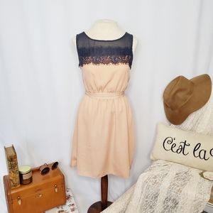 Pink/Black Forever 21 Midi Dress - Size S